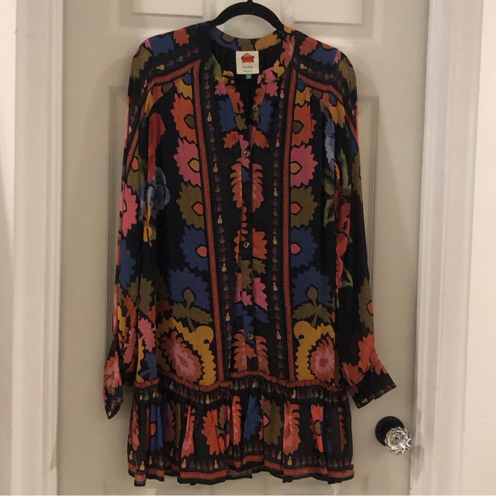 💥 FARM RIO Tapestry Mini Dress Sz S - Picture 2 of 9